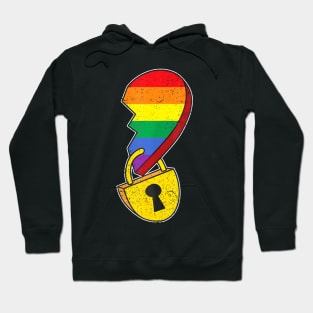 Matching Half Heart Gay Pride Lgbt Q Flag Couple Lock Love Hoodie